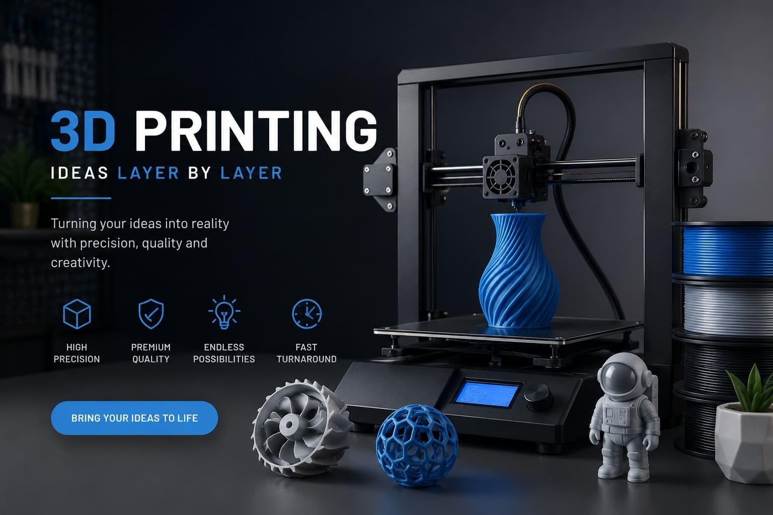 High-performance 3D printed wheel hub made with carbon fibre-reinforced filament