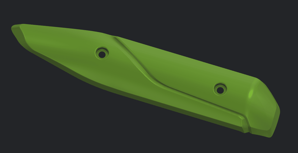Clean reconstructed CAD model of a motorcycle silencer cover
