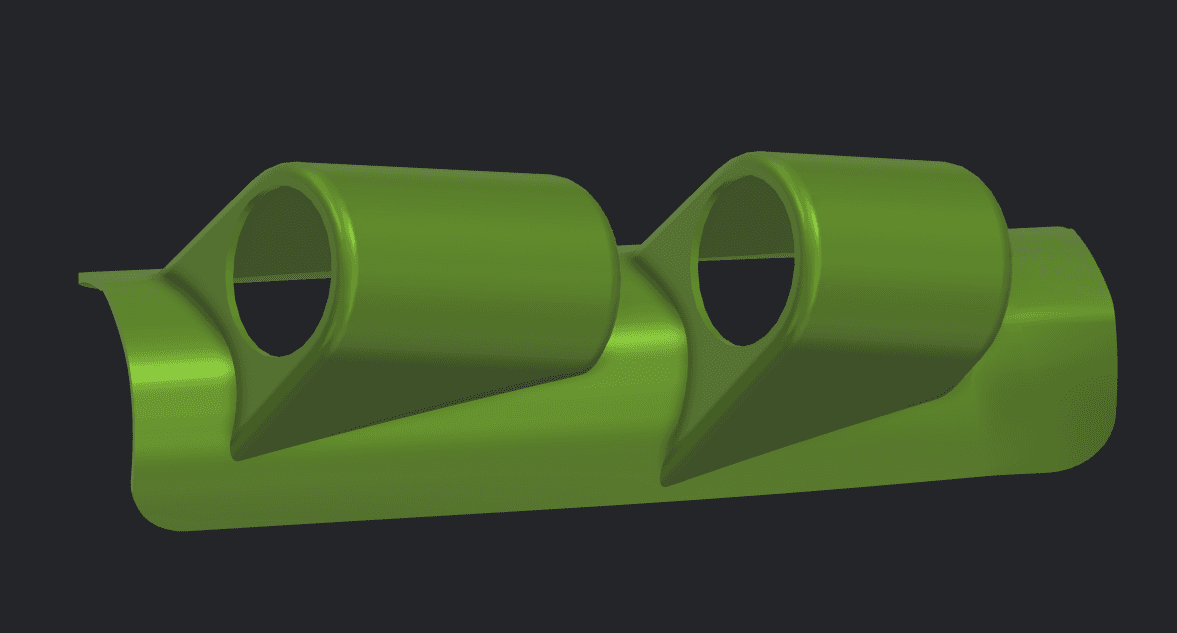 Front view of final Ford Fiesta dual pressure gauge pod model